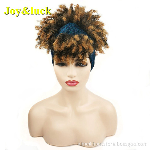 Scarf Wig African Head Band Wholesale Prices Hairband Hairstyle Colorful Short Headband Wig for Black Women Synthetic Hair Wigs